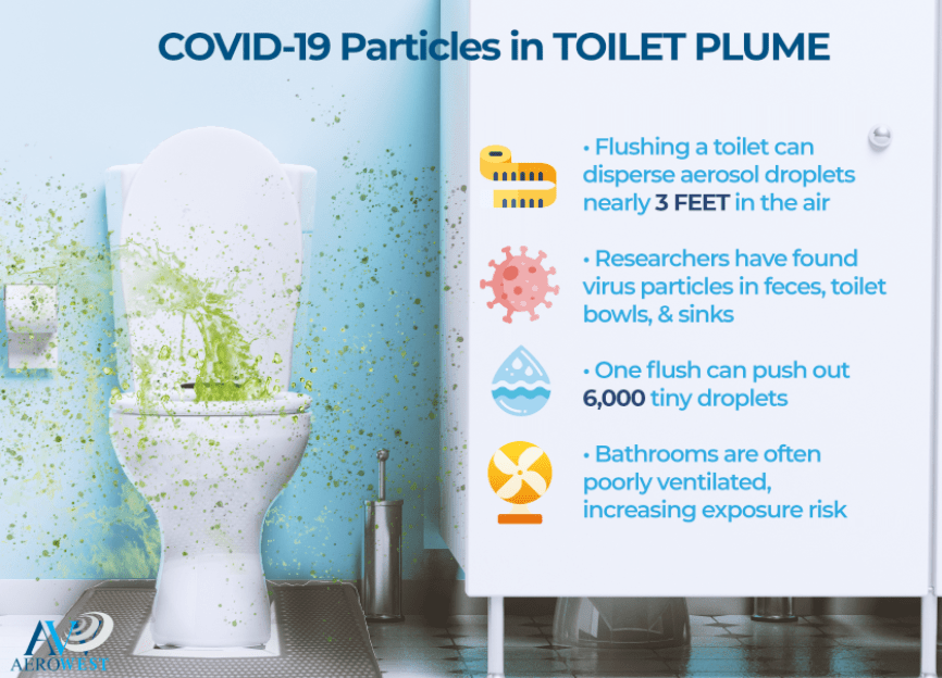 COVID-19 Particles in Toilet Plume infographic